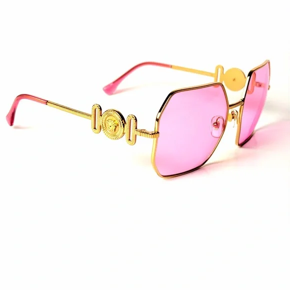 Versace Mod 2248 1002/5 Gold Pink Sunglasses Versace VE2248 1002/5 Gold Sunglasses for Woman – LookerOnline main image 4